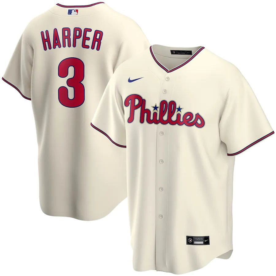 Cheap Youth Philadelphia Phillies 3 Bryce Harper Nike Cream Alternate Replica Player MLB Jerseys